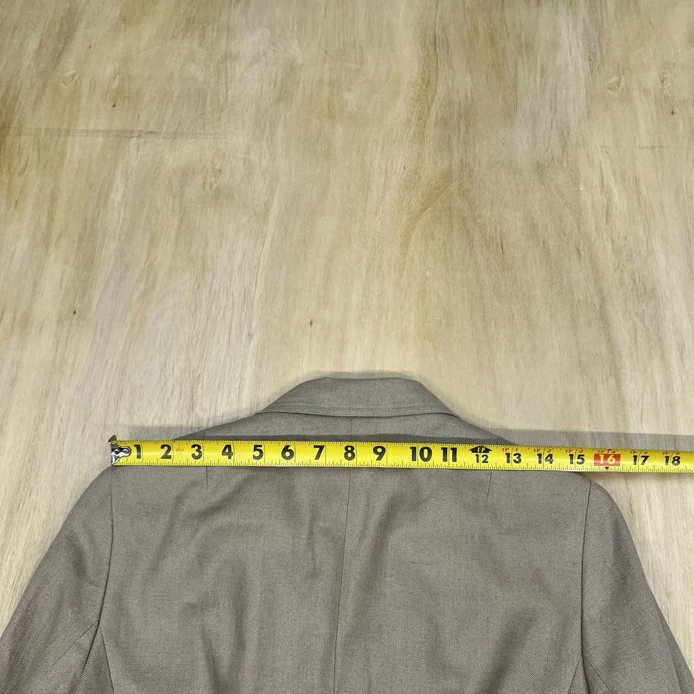Talbots Irish Linen Blazer 8 Petite 8P Womens Jacket Light‎ Brown Lined - Picture 6 of 12